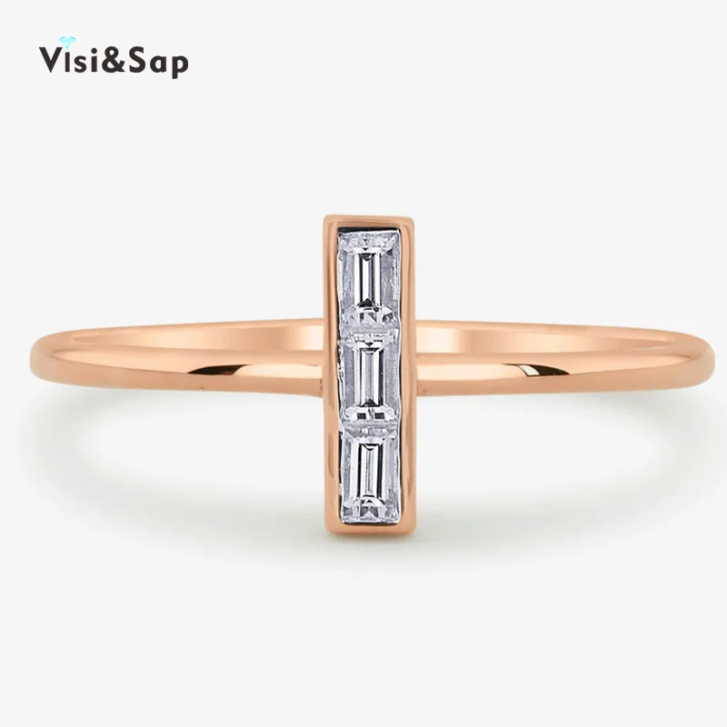 Женское тонкое кольцо с крестом Visisap корейское вырезами принцессы цвет розового