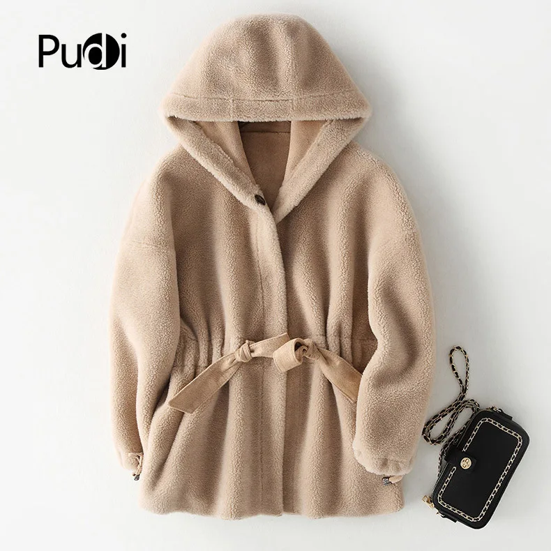 PUDI B181169 женская зимняя теплая куртка из натуральной шерсти, жилет из натуральной кожи для отдыха, пальто для девочек, Женская куртка, пальто