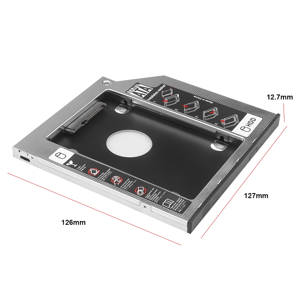 9 5 мм 12 7 алюминиевый переходник для второго жесткого диска SATA 3 0 2 дюйма SSD DVD CD-ROM