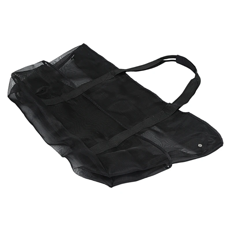 

Practical Beach Mesh Tote Bag Portable Clothes Storage Bag Useful Storage Pouch for Bathroom Travel Black G99D
