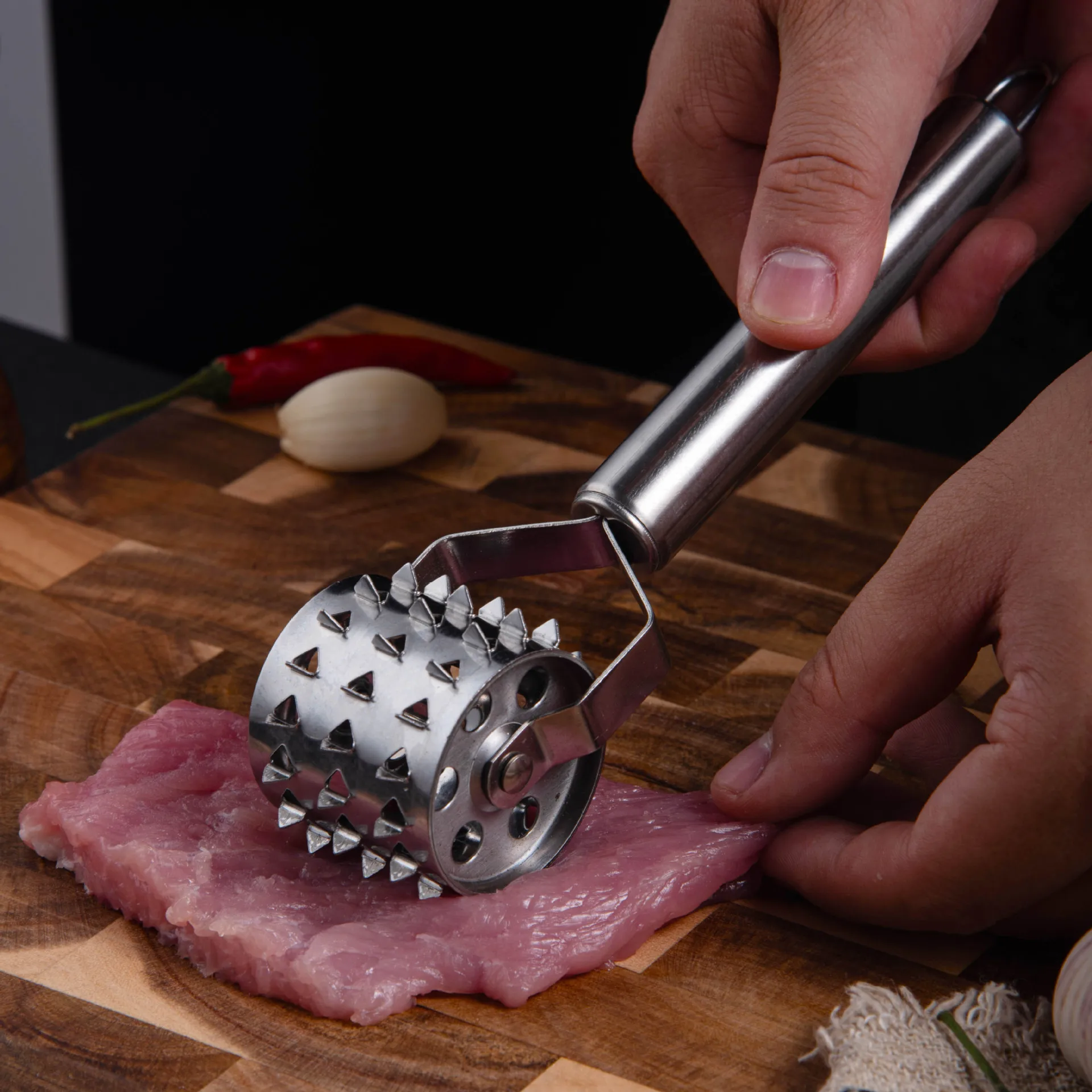 

Stainless Steel Tender Meat Hammer Steak Pork Chops Fast Rolling Meat Hammer Household Kitchen Tool Steak Loose Meat Hammer