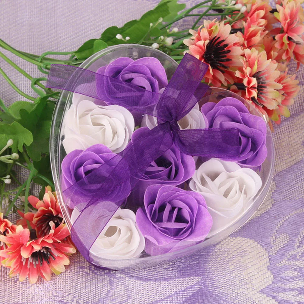 Мыло для ванны с лепестками роз 9 шт. подарок на свадьбу День матери праздничный