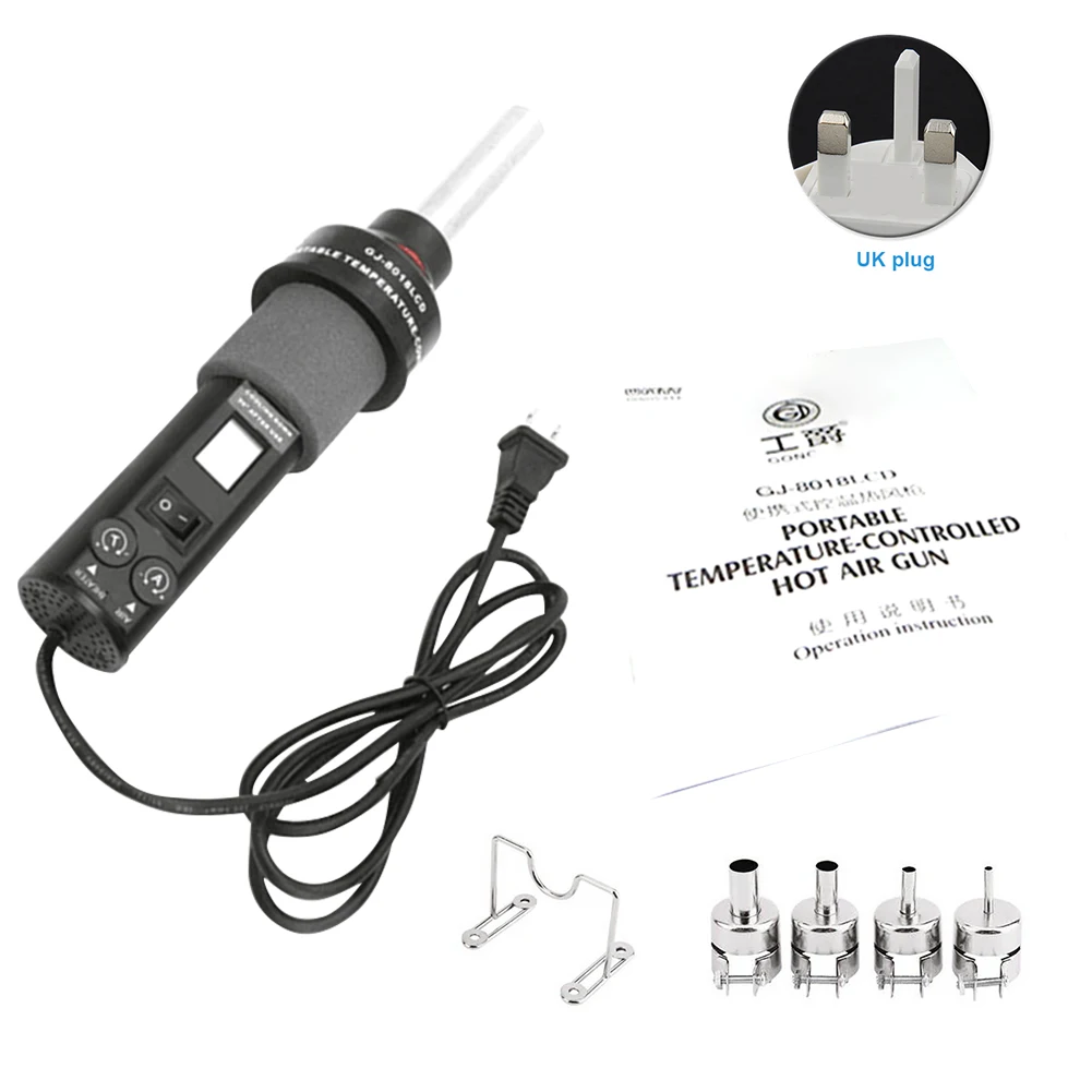 

LED Display Portable Welding Tools Digital Handheld Low Noise Household DIY Hot Air Blower Temperature Adjustable Repairing