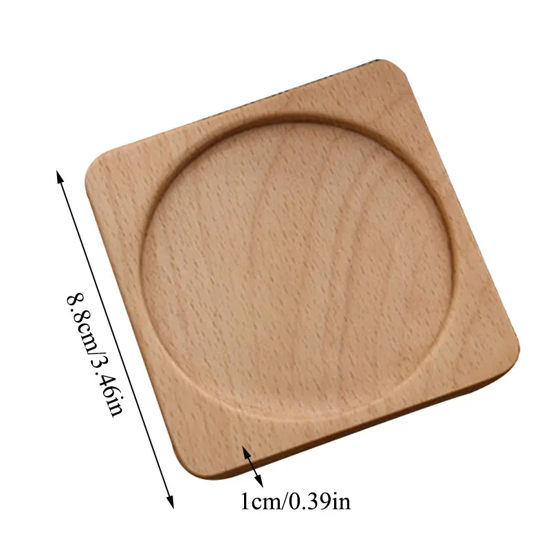 

Placemat Tableware Decor Kitchen Supplies Square Wooden Coaster Matts Solid Color Cup Mat Table Heat Resistant Mat Table Mat