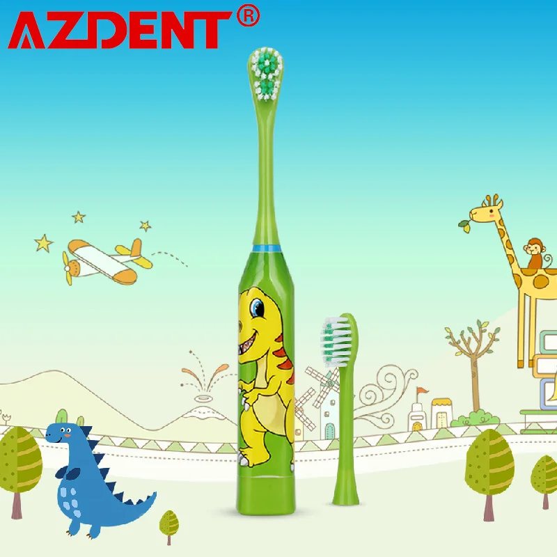 

AZDENT Children Electric Toothbrush Cartoon 4 Color Double-side Tooth Brush Heads Kids Electric Teeth Cleaner Brush Oral Hygiene
