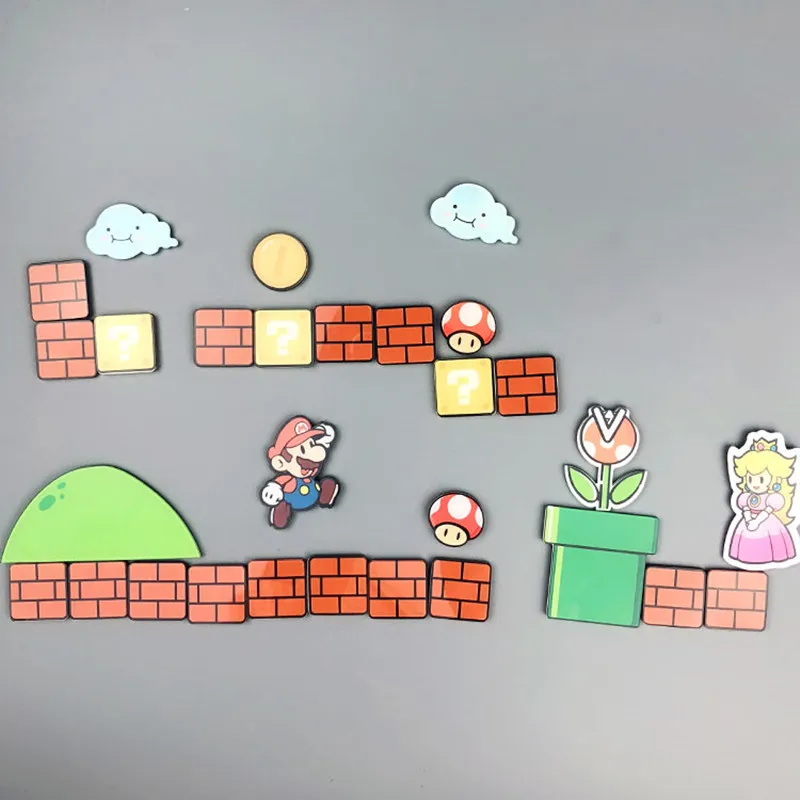 1/12 Pcs Super Mario Fridge Sticker Child Student Birthday Gift Fridge Sticker Message Sticker Sticker Home Decoration