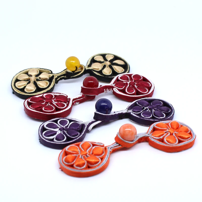 1 пара ручная работа вышивка бисером китайская лягушка застежка узел пуговицы