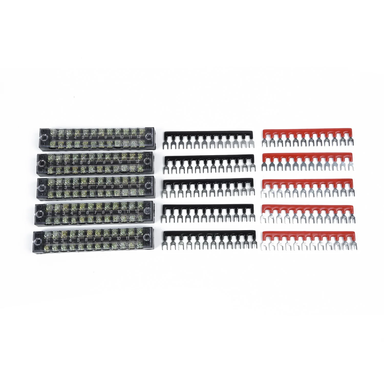 

Bus Terminal Block Bar Set 12 Points Electrical Auto Marine Power Double Row