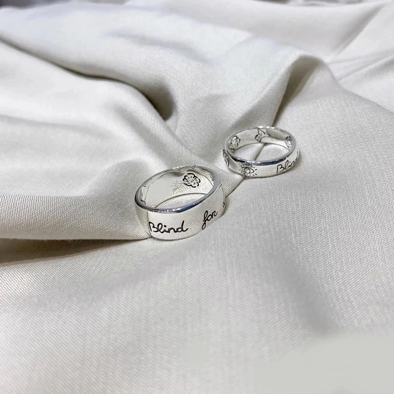 

2021 trend luxury brand original retro jewelry men and women unisex silver large rings set men's rings