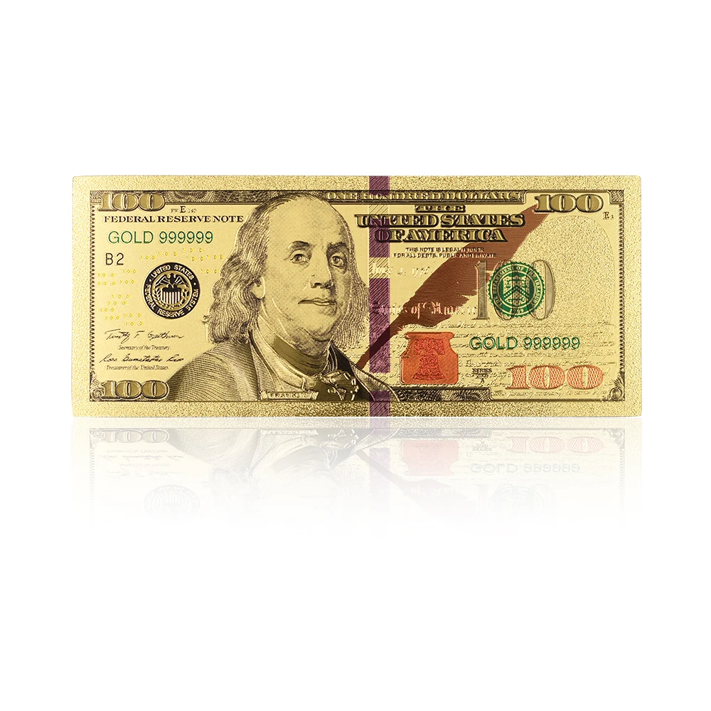 Красочные Америка 100 доллар серьги из чистого золота отделение для банкнот-2