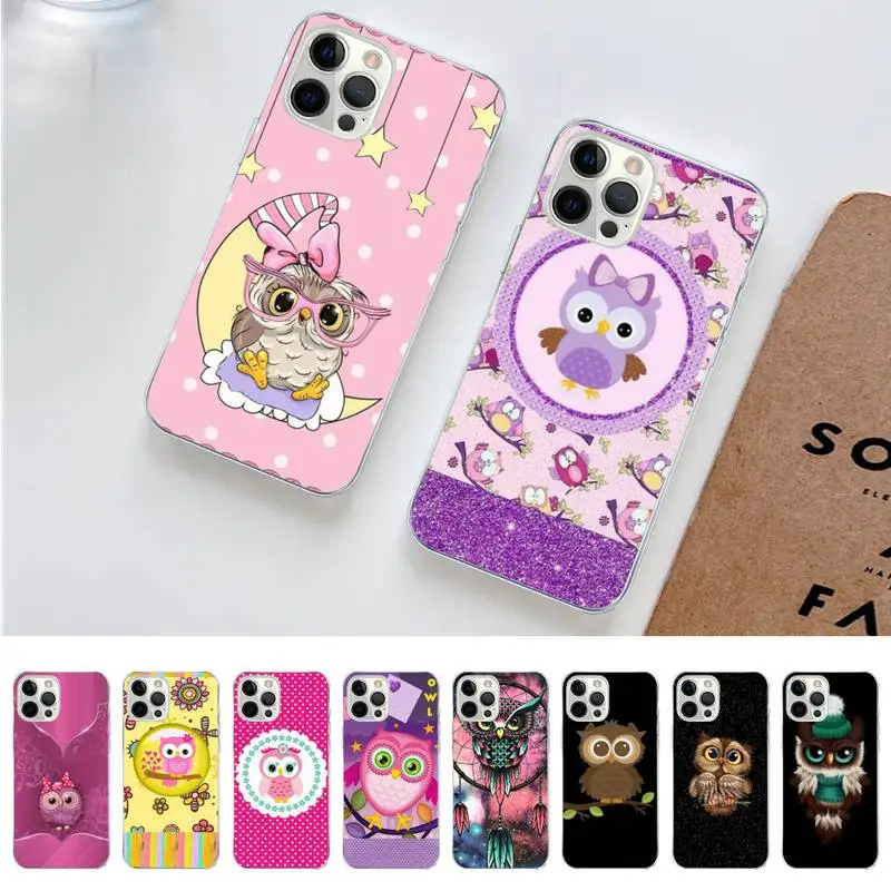 

Lovely Owl Phone Case for iPhone 11 12 13 mini pro XS MAX 8 7 6 6S Plus X 5S SE 2020 XR case