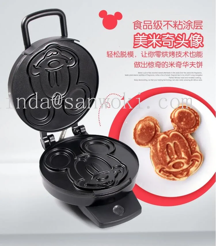 Милая мультяшная форма электрическая вафельница машина для выпечки завтрака