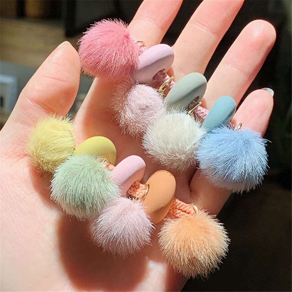 Милые эластичные резинки для волос с плюшевыми шариками эластичная резинка