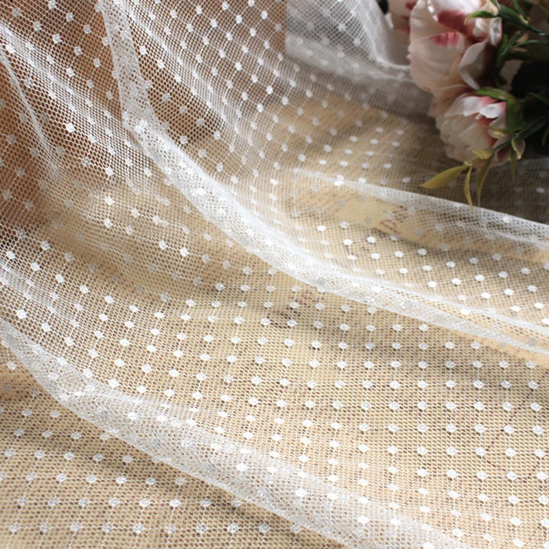 Растягивающаяся сетчатая кружевная ткань в мелкий горошек аксессуары для одежды