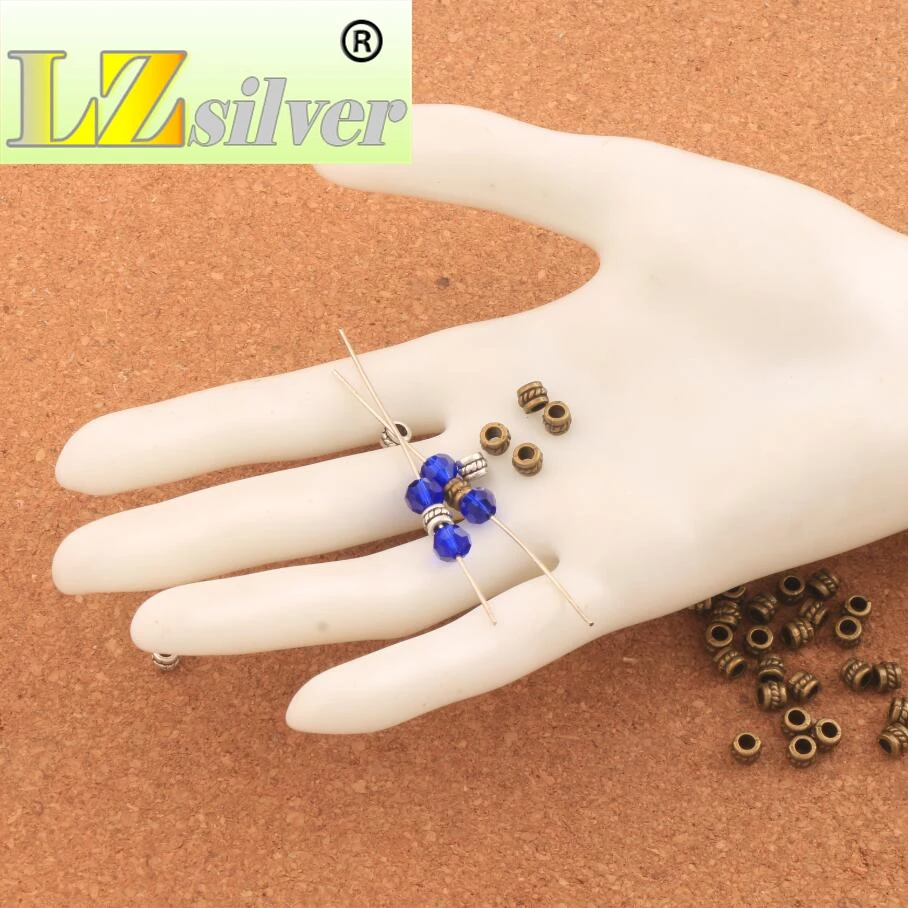 Rope Curved Tube Beads 4.8x3.9mm 1000PCS zinc alloy Bronze Spacers Jewelry Findings DIY L526