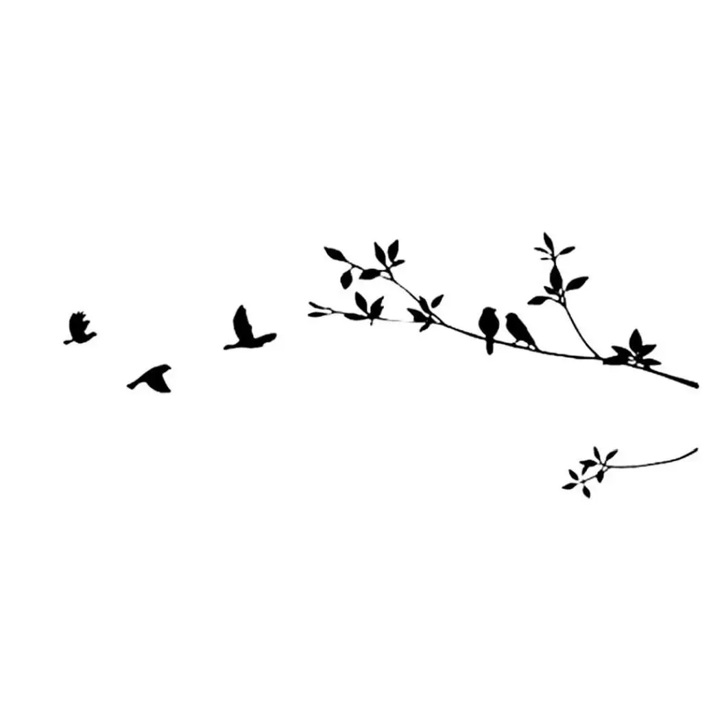 Шикарные птицы летающие настенные наклейки простой стиль дерево роспись в виде