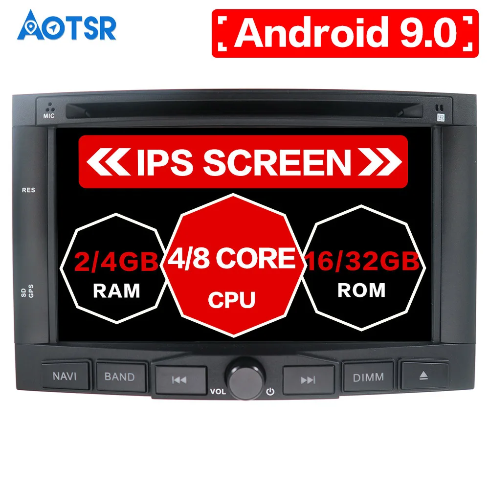 Автомобильный DVD плеер Aotsr Android 9 0 с GPS навигацией для PEUGEOT 3008/5008 2009 2011 автомобильный