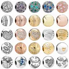 Браслет Pandora со сверкающими полосками, логотип, сердца, космос, звезды, глобус, яркая звезда, зажим, подвеска, ювелирные изделия