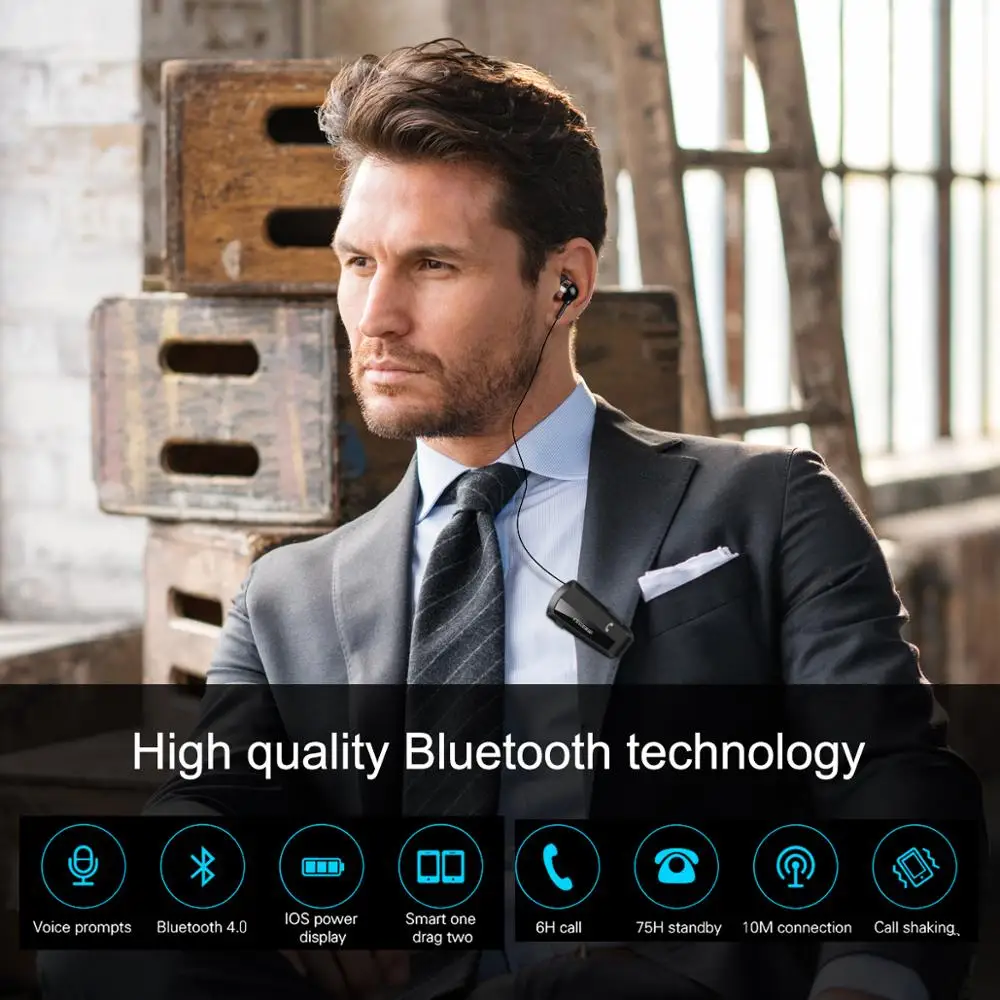 Беспроводная деловая Bluetooth гарнитура Fineblue F990 спортивные наушники с