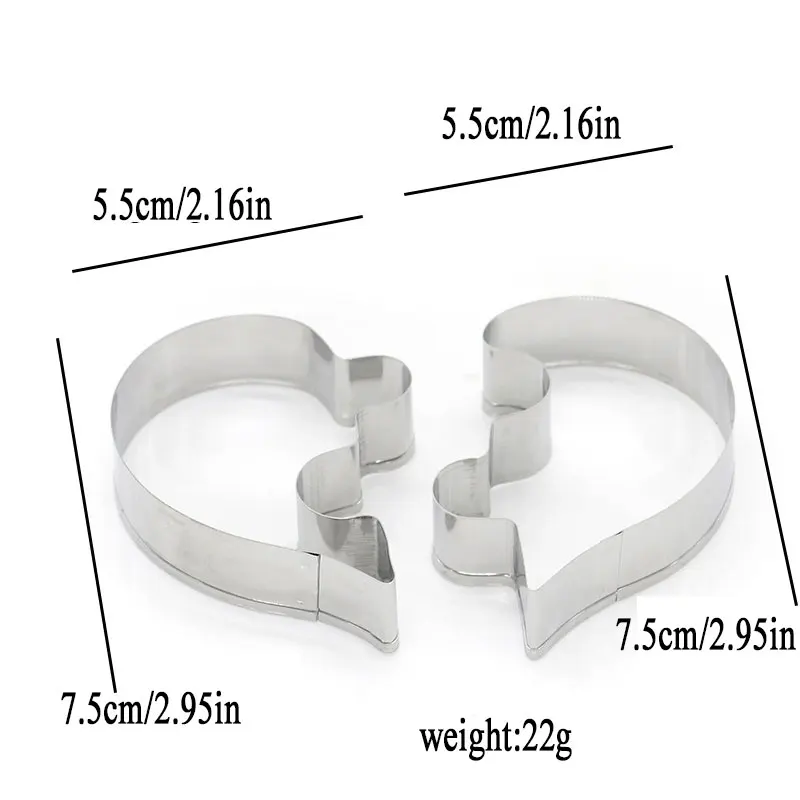 Love Puzzle Cookie Cutter 3D Stainless Steel Heart Shape Wedding Fondant Cake Decorating Tools DIY Pastry Biscuit Baking Molds | Дом и сад