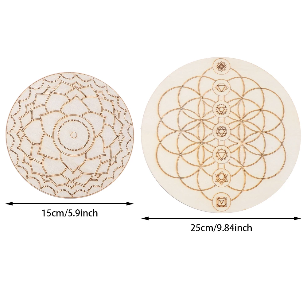 Деревянный настенный знак в форме цветка жизни лазерная вырезка деревянное