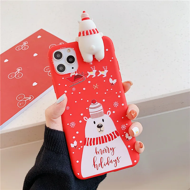 Милый мультяшный чехол с рождественским оленем и снеговиком для iphone 11 Pro XS Max X XR 7 8