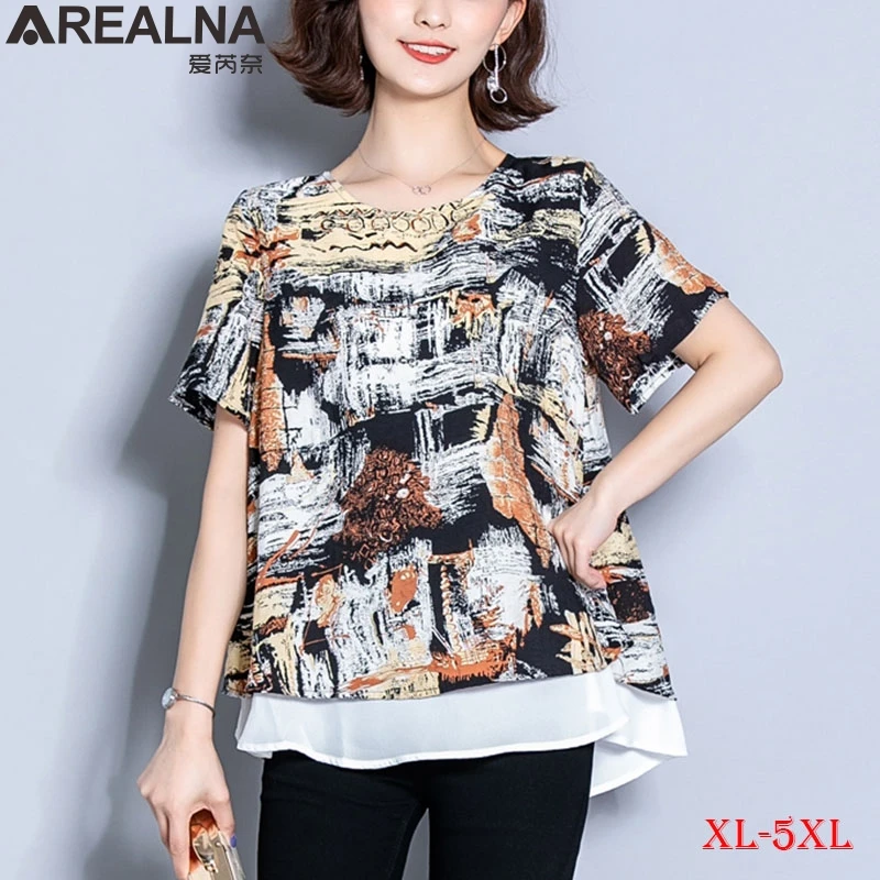 

Blouse women 2022 summer floral Chiffon blouse femme Fake two pieces Vintage Kimono Blouses Clothes chemise femme XL-5XL