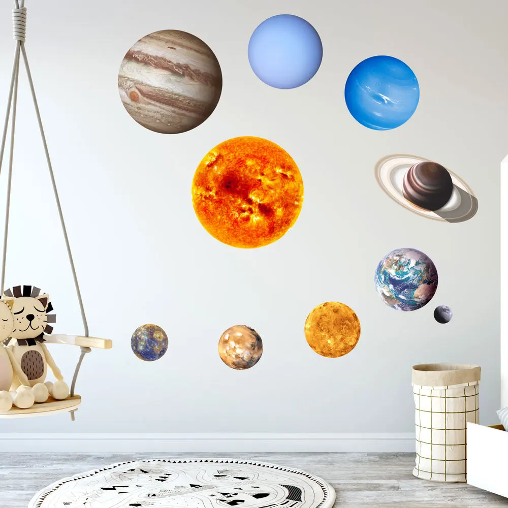

solar system Nine planets 22*22cm per opp bag 70g Bedroom living room children's room luminous self adhesive wall stickers