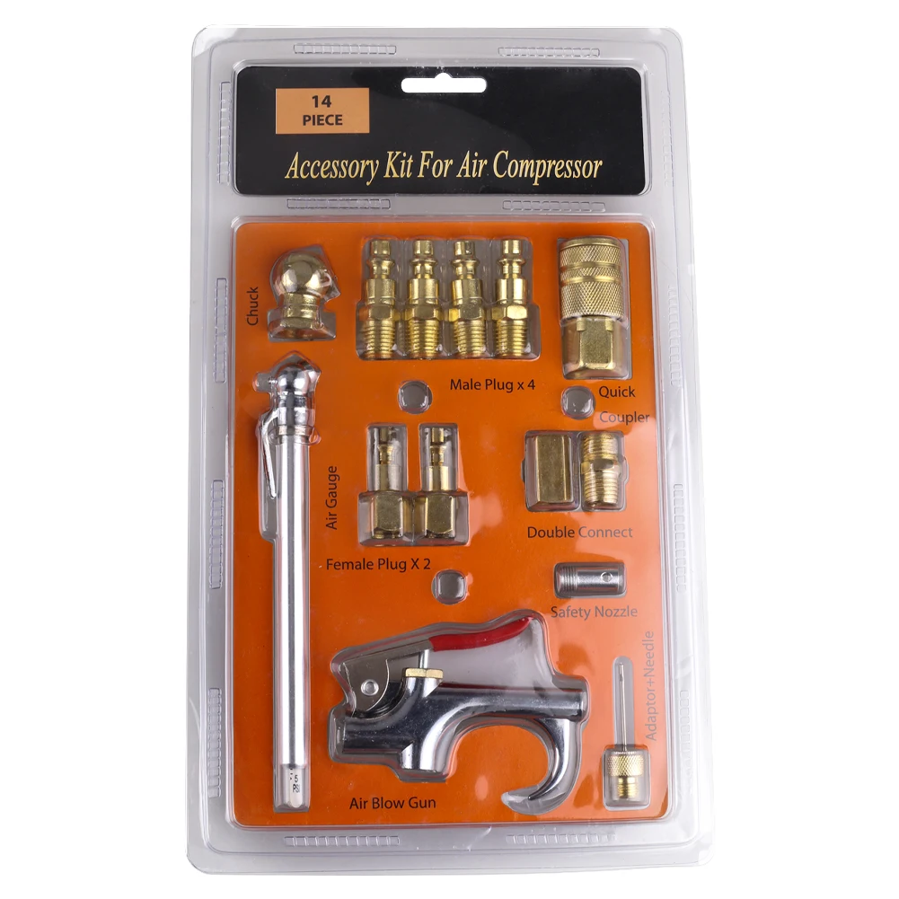 

14Pcs Dust Removing Air Blow Guns Compressor Nozzle Pneumatic Blowing Dust Blowing Dust Tool Accessory Quick Coupler and Plug