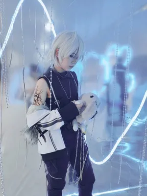 

Hot game Love and producer Mr Love: Queen's Choice Cosplay Costume Zhou QiLuo Kilo Black Sleeveless Rock Punk Suit Full Set