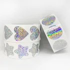 500 шт., круглые наклейки с сердечками и звездами