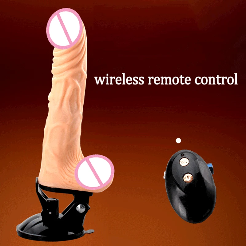 Телескопический качающийся вибрирующий реалистичный фаллоимитатор вибратор на