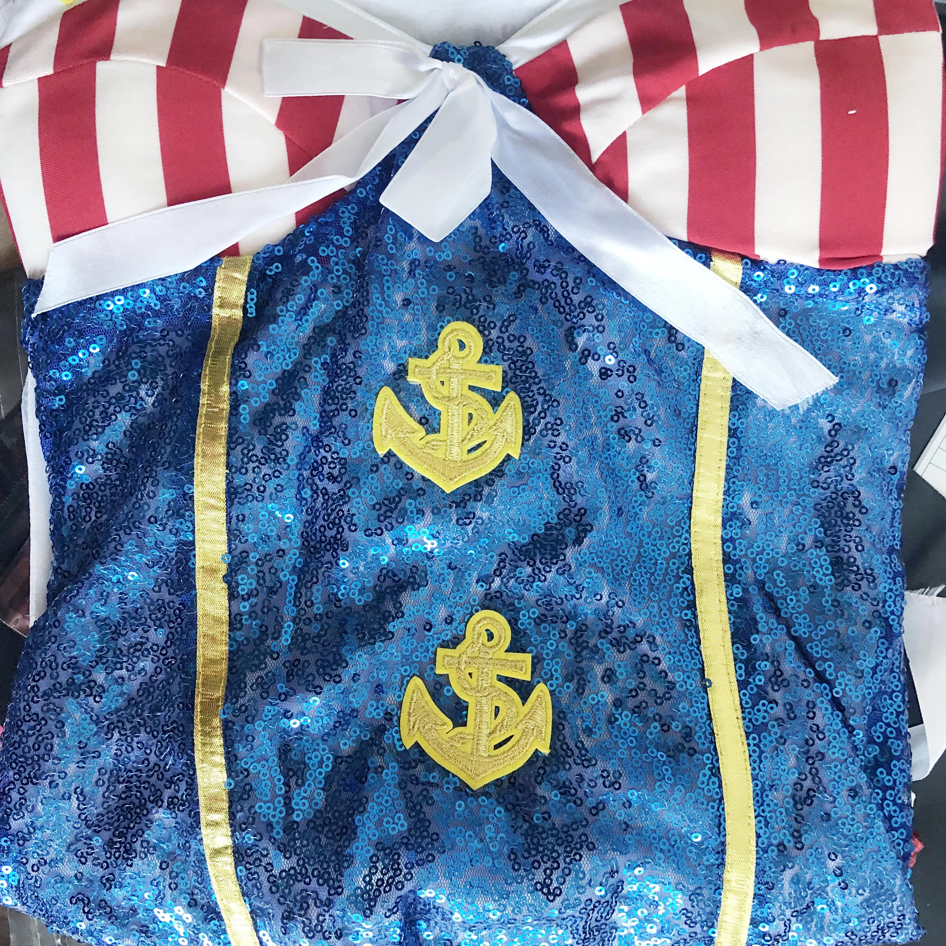 Пикантный красный белый полосатый Косплей UTMEON матросский костюм для женщин