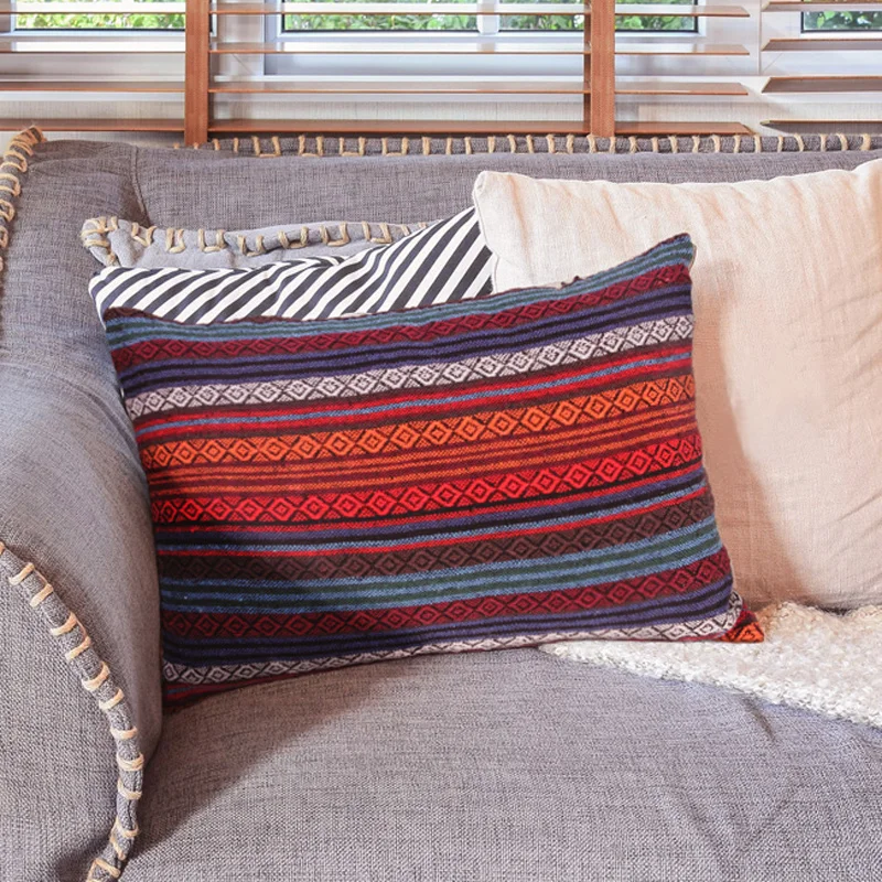 

Boho Lien Canvas Cotton Knitted Throw Pillow Cover Car Home Decor Pillowcase Outdoor Garden Chair Sofa Decorative Cushions Cover