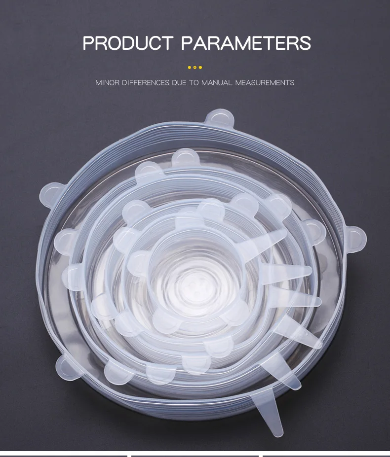 Универсальная крышка для пищевых продуктов 6 шт./компл. сохраняют свежесть