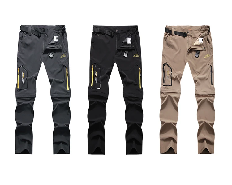 JACKSANQI Men's Summer Quick Dry Hiking Removable Pants Outdoor Sports Man Camping Fishing Climbing Trekking Male Trousers RA345