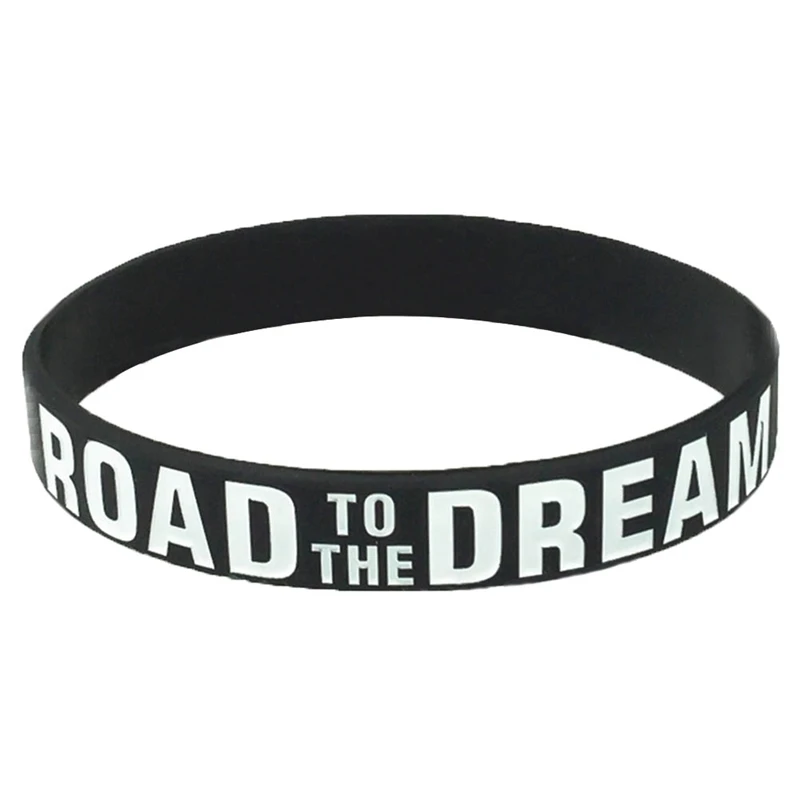 1 шт. новый дизайн силиконовый браслет Road To The Dream с чернильным наполнителем