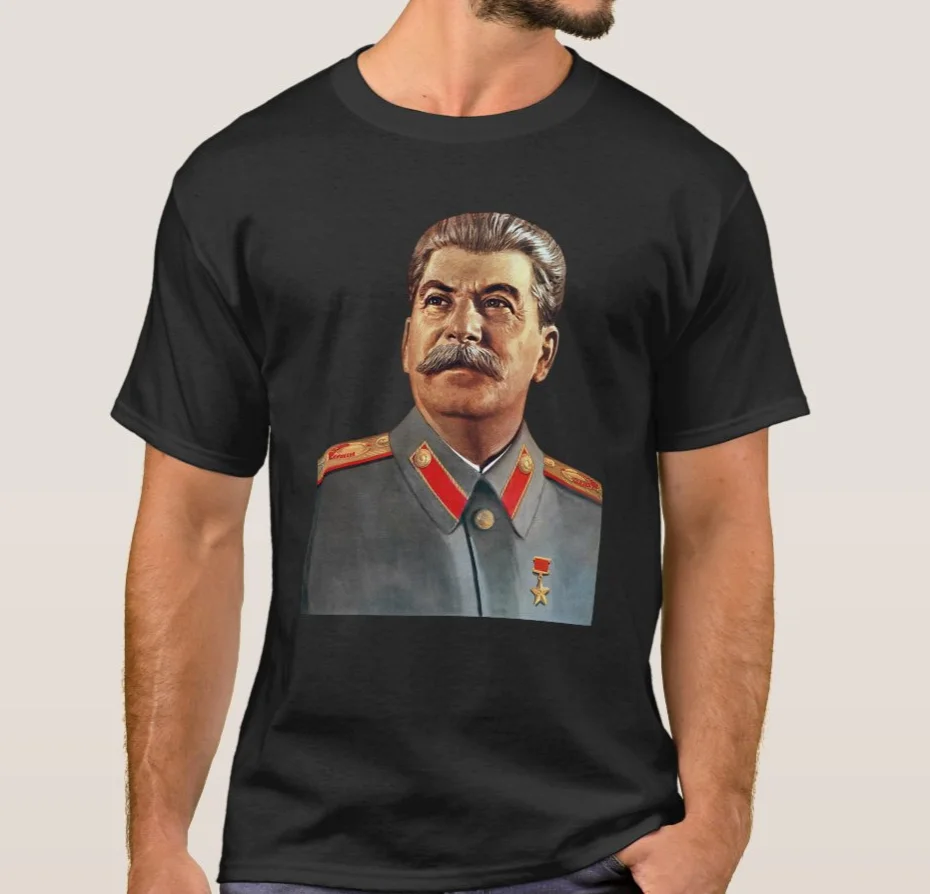 

Russia USSR Communist Leader Joseph Stalin Portrait Printed T-Shirt. Summer Cotton Short Sleeve O-Neck Mens T Shirt New S-3XL