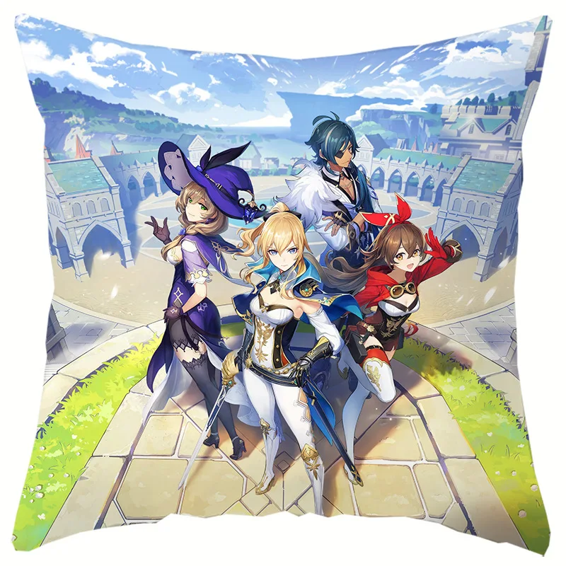 Новая подушка без вставки квадратная Genshin ударная игра фанаты аниме милая