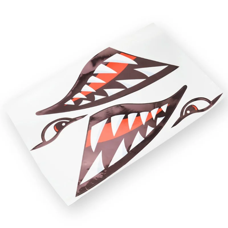 2pcs Car Stickers 3D Shark Teeth Mouth Funny Decal Car-covers Kayak Canoe Dinghy Boat Waterproof Decoration Tools | Спорт и