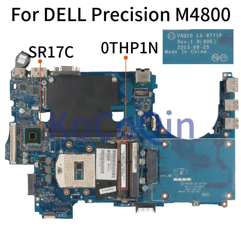 Для DELL Precision M4800 материнская плата для ноутбука CN 0THP1N Материнская VAQ10 LA 9771P SR17C