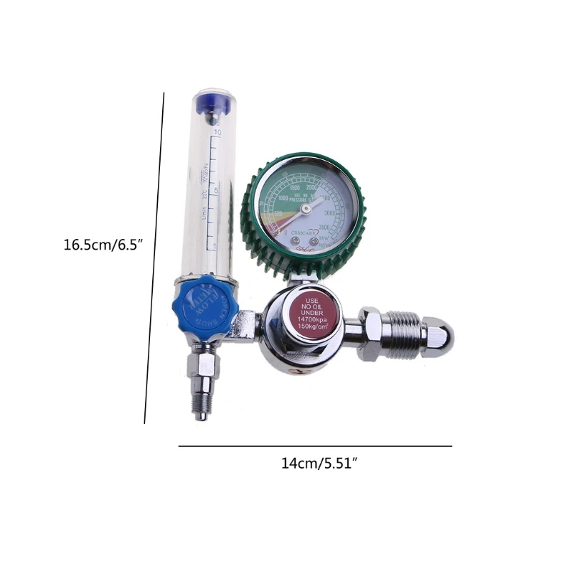 Oxygen Pressure Gas Regulator Inhaler G-5/8 Male Thread O2 Reducer Gauge Flow Meter Buoy Type Inhalator G8TB | Инструменты
