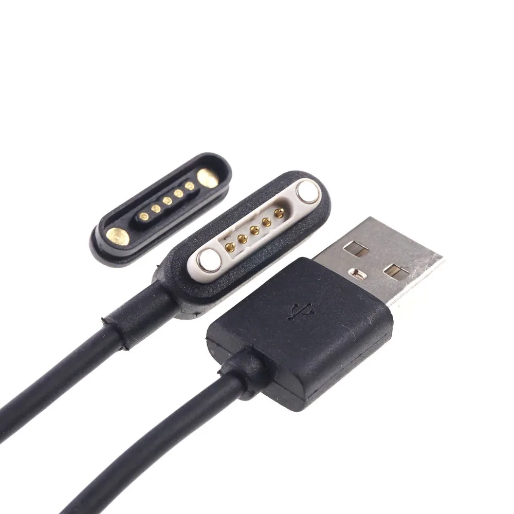 2 шт. кабель USB A штекер разъем на магнитный Pogo Pin 5 полюсов 1 метр передача данных и