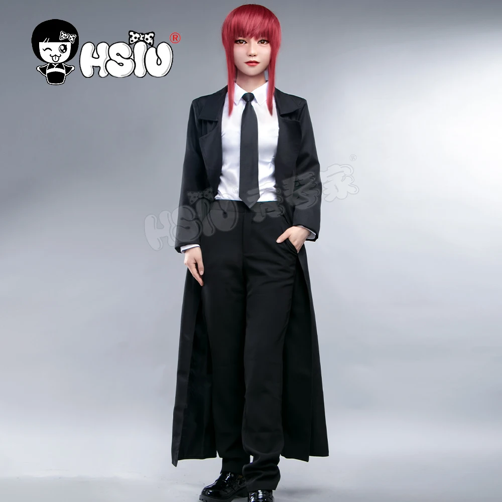Makima одежда Аниме бензопила человек Косплей бренд HSIU полный наряд черный тренчкот