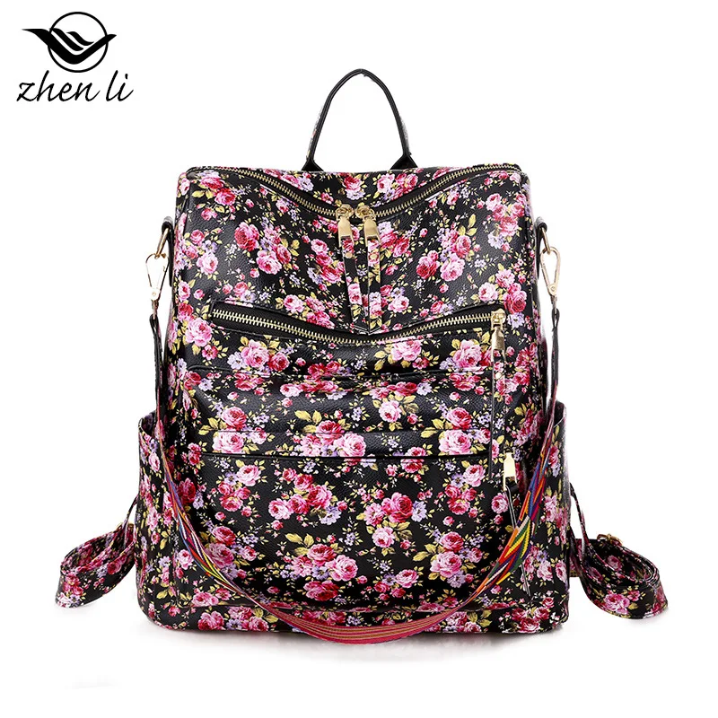 

2021 Women PU Leather Backpacks Female Zebra Printing High-capacity Fashion Backpack For Girls School Bag Back Pack