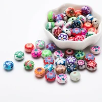 multicolor round flower clay beads for bracelet jewelry making handcrafts diy accessories loose spacer fruits shape polymer bead
