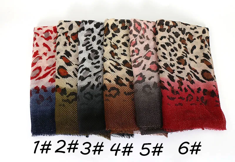 Шарф для женщин Зимняя леопардовая накидка девочки красный черный хлопок хиджаб