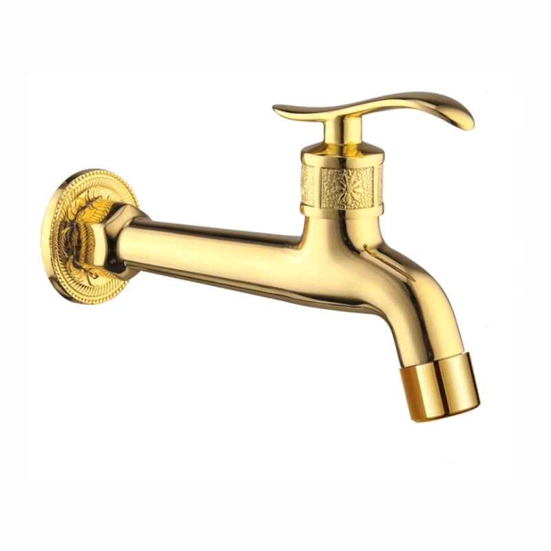 Luxury Total Brass Art Carved High Quality Gold Finished washing Machine Faucet Mixer Basin Sink Tap | Обустройство дома