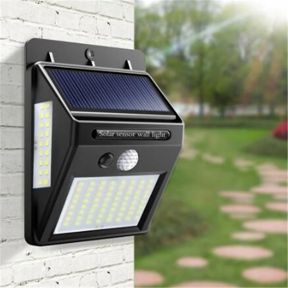 Уличный светильник светодиодный с питанием от солнечной батареи и датчиком