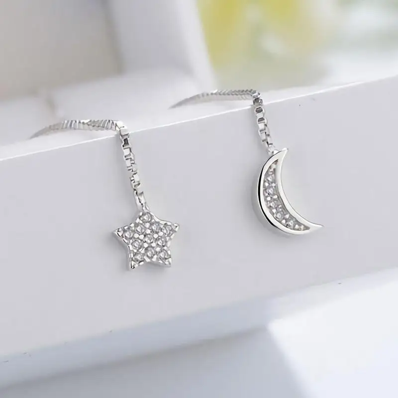 1 пара асимметричных длинных цепных сережек для женщин модные корейские